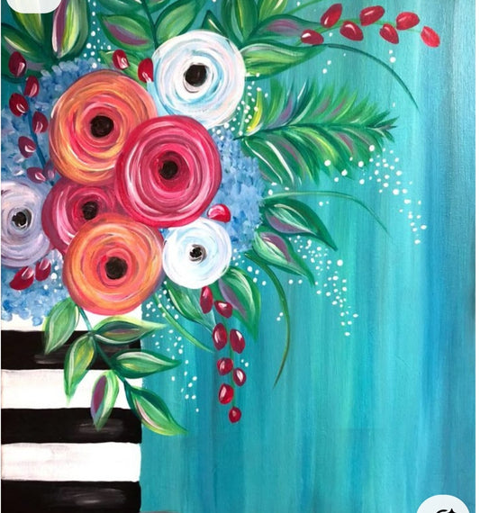 Rick's Garage - Floral Paint n Sip - 21 August - 6pm-8pm