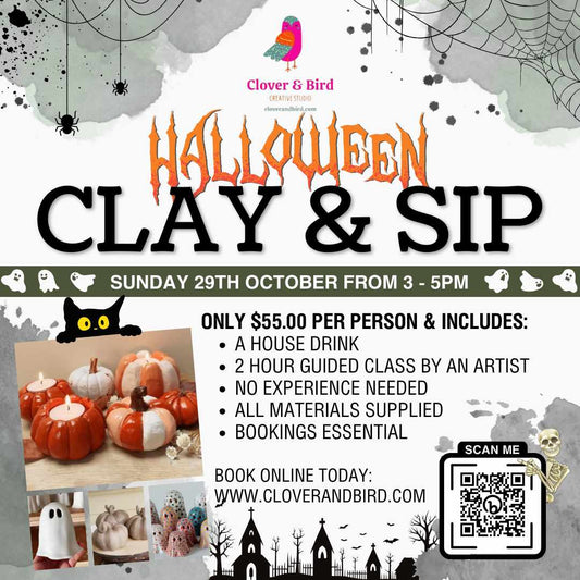Club Pine Rivers - Halloween Clay n Sip - 29 October - 3pm-5pm